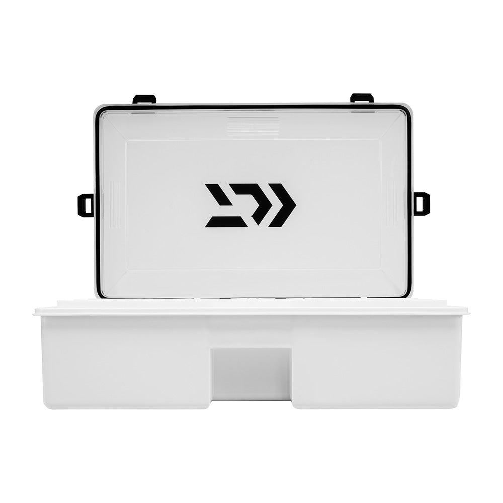 Daiwa D-Box Feeder Case - 3700 Large - Deep  with open lid.