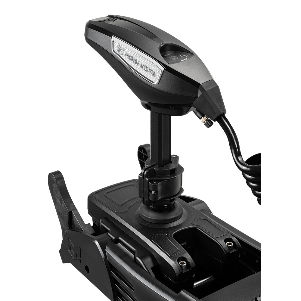 Showing the hjead unit of the Minn Kota Riptide Terrova QUEST 90/115 Trolling Motor w/Wireless Remote - 24/36V - 90/115LBS - 60" - Black .