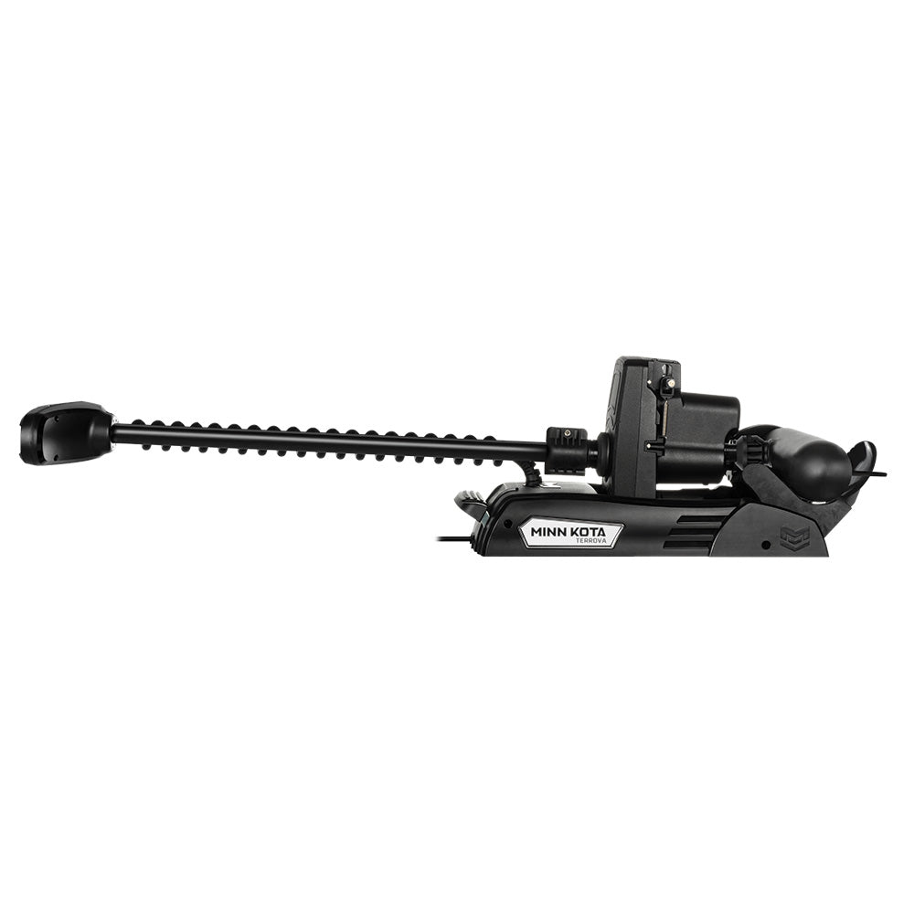 Minn Kota Riptide Terrova QUEST 90/115 Trolling Motor w/Wireless Remote - 24/36V - 90/115LBS - 100" - Black in the stowed position.