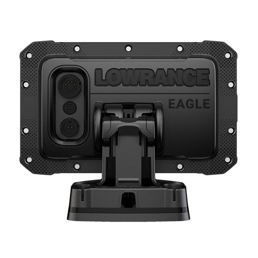 Rear view of the Lowrance Eagle 5 graph., showing the easily accessible connections.