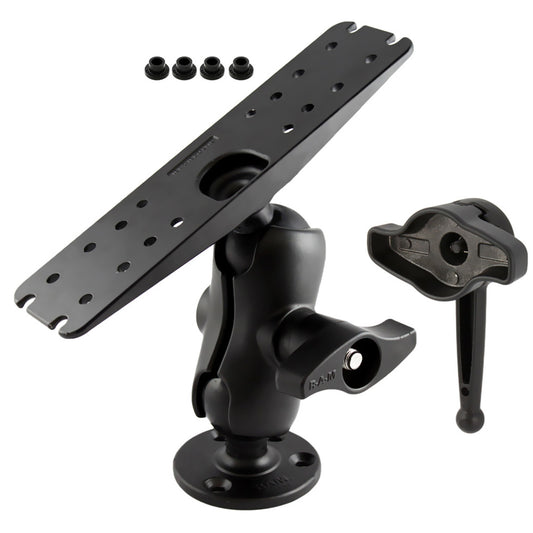 Ram Mount D Size 2.25" Ball Mount w/11" X 3" Rectangle Plate, 3.68" Round Plate and Hi-Torq Wrench [RAM-D-111-C-KNOB9H]