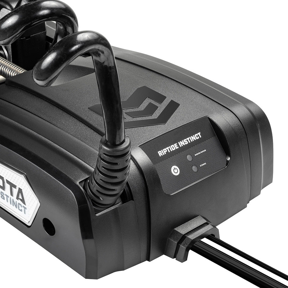 Image showing the power button location on the Minn Kota Riptide Instinct QUEST 90/115 Trolling Motor w/Wireless Remote - 24/36V - 90/115LBS - 100" - Black .